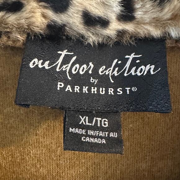 Outdoor Edition by Parkhurst Women's Faux Fur Vest Leopard Print Soft XL - Picture 2 of 6